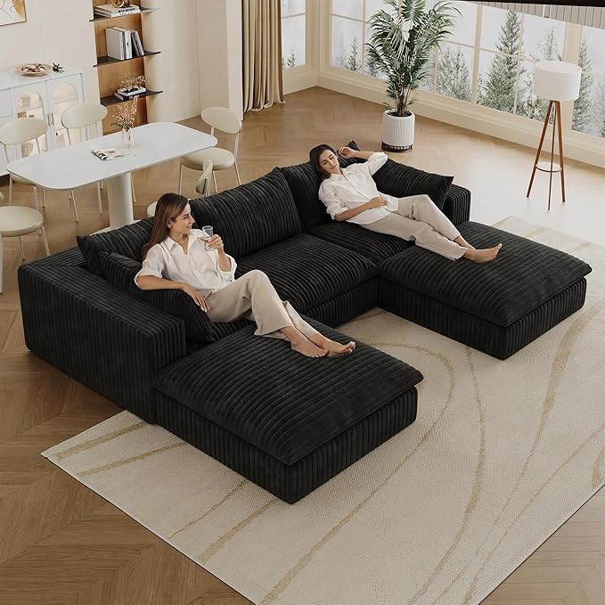 Down Filled Boneless Sectional Sofa Cloud Couch - Image 3