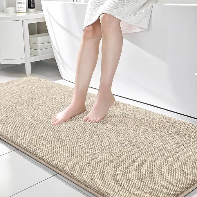 OLANLY Thick Memory Foam Bath Mat Rug 70x24, Extra Soft Absorbent Bathroom Rug by OLANLY