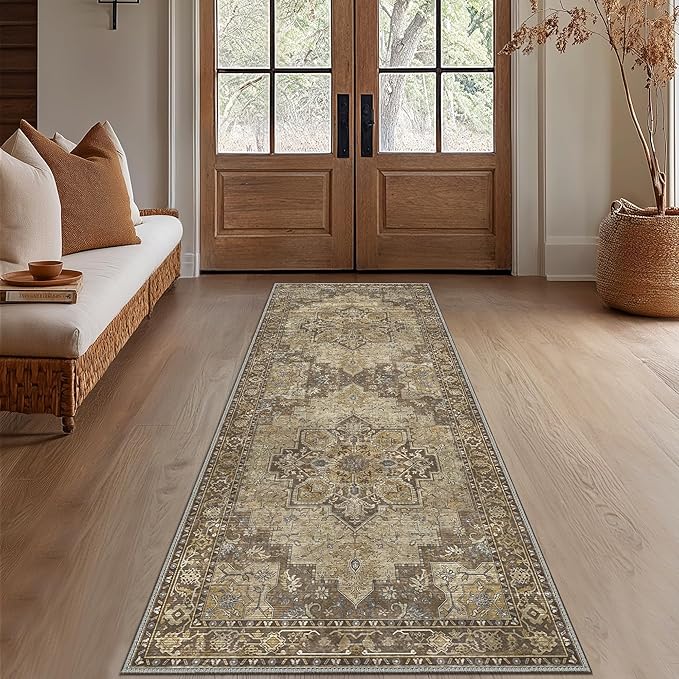 GENIMO 2'6''x14 Runner Rugs for Hallway, Machine Washable Non Slip Vintage Rugs - Image 2