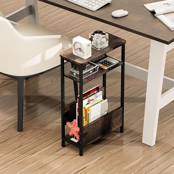 7.1" Narrow Side Table for Small Spaces, 3 Tier Small End Table - Image 8