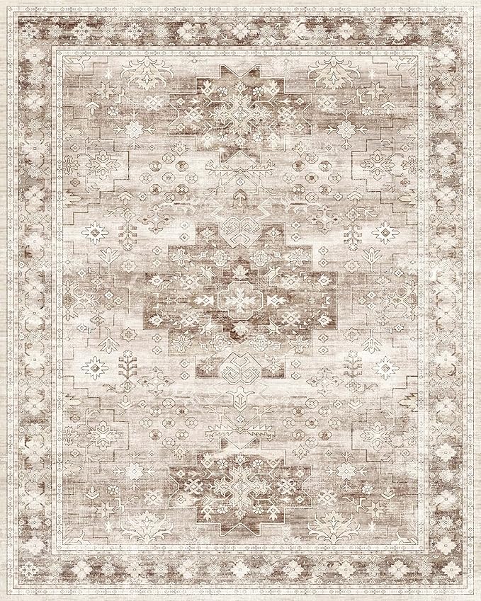 Washable Farmhouse Living Room Rug, 8x10 Area Rugs - Image 2