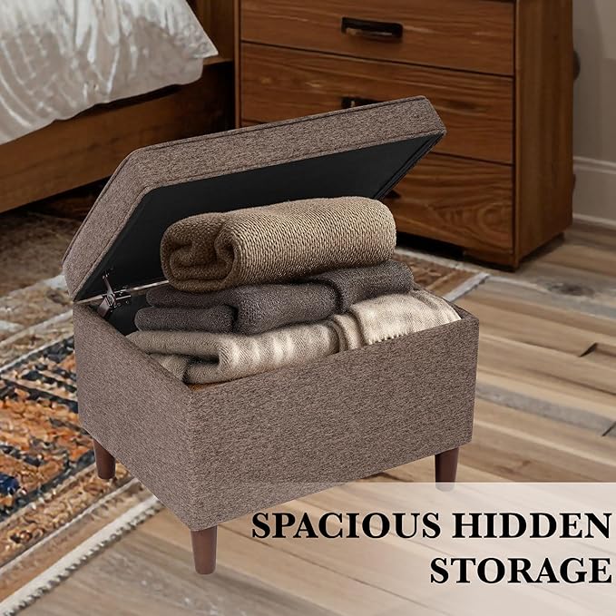 Home Decor | Dinah Collection Modern Storage Ottoman | Ottoman - Image 5