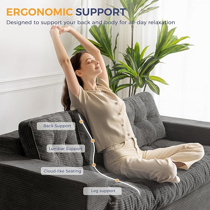 MAXYOYO 3 Seater Couch for Living Room, Boneless Couch - Image 5