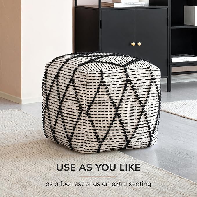 Anji Mountain 100% Handmade & Handcrafted Comfortable Home Décor Pouf Ottoman - Image 7