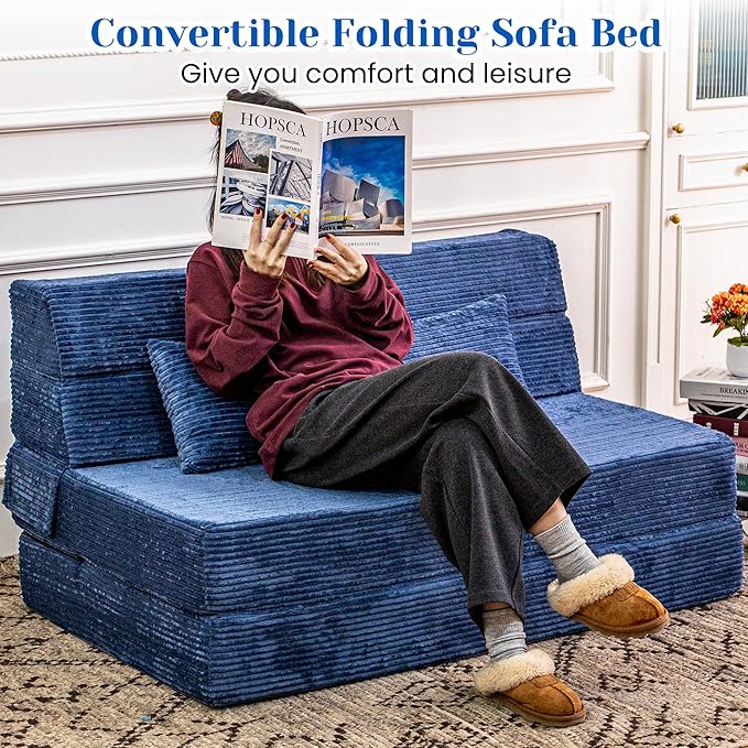 Folding Sofa Bed, Convertible Sleeper Chair - Image 7