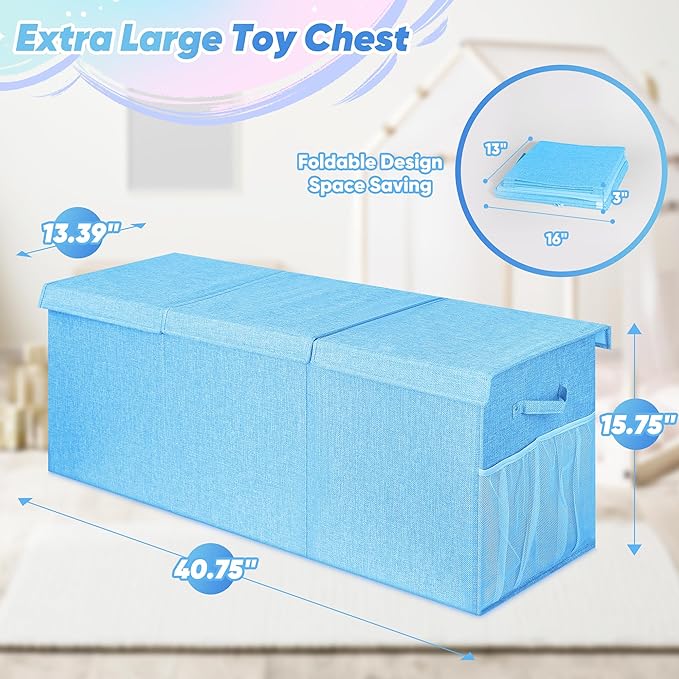 Extra Large Toy Box, Toy Box for Kids Boys Girls, Collapsible Sturdy Toy - Image 7