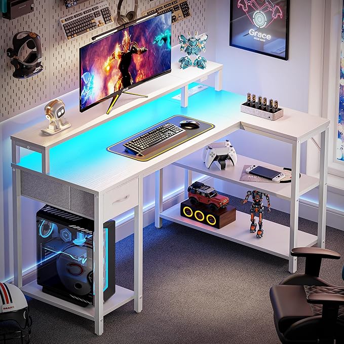 SUPERJARE 47 inch Reversible L Shaped Desk - Image 2