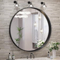 TokeShimi Black Round Mirror 36 Inchs Wall Mounted Black Circle Bathroom Mirror by RefinedBathroomAccessories