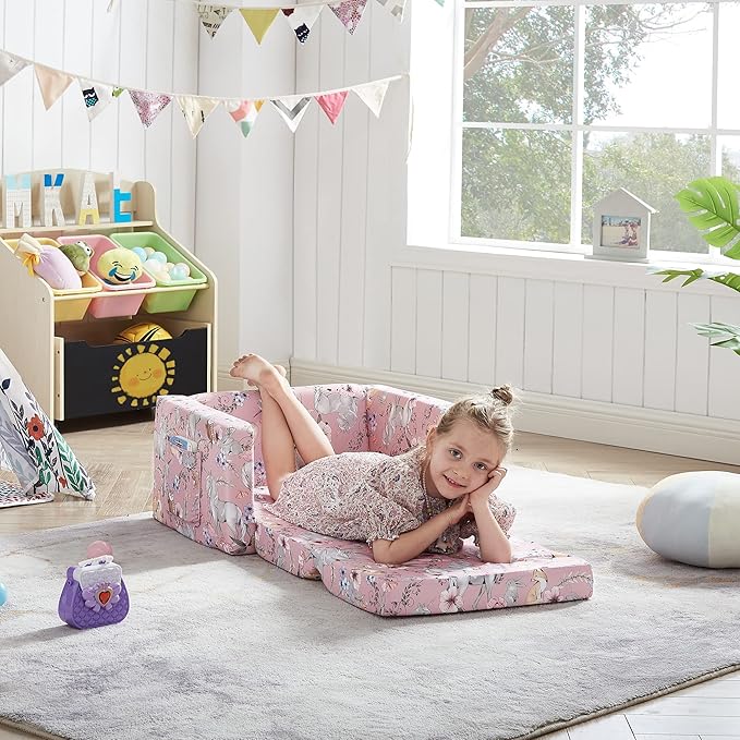 Ulax furniture Kids Convertible Sofas Children Flip-Out Sofa - Image 5