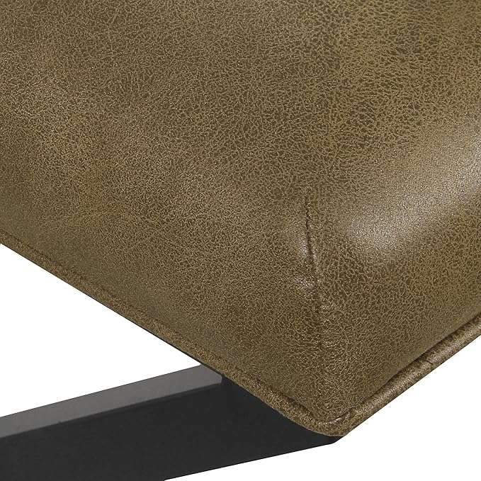 HomePop Home Decor | Modern Tufted Faux Leather Square Ottoman - Image 6