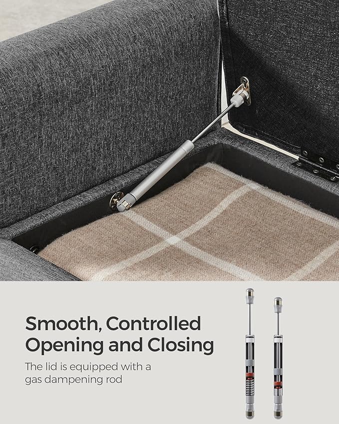SONGMICS Storage Bench with Armrests, Ottoman - Image 9