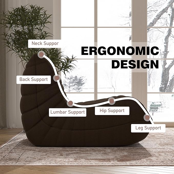 Bean Bag Chair, Memory Foam Bean Bag Sofa Large Bean Bag Chair - Image 5