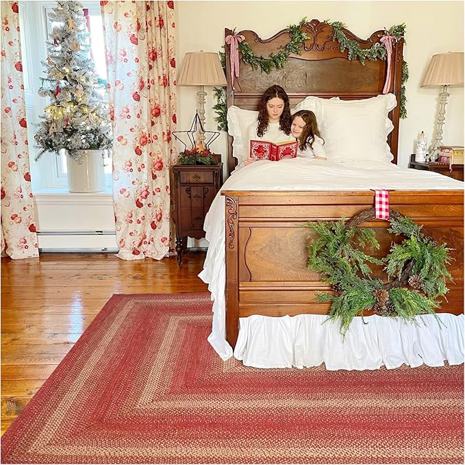 Homespice Apple Pie Jute Red 4x6' Braided Area Rug - Image 10
