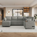 Eafurn Oversized U Shaped Sectional Sleeper Sofabed Pull Out Couch Bed by Unknown