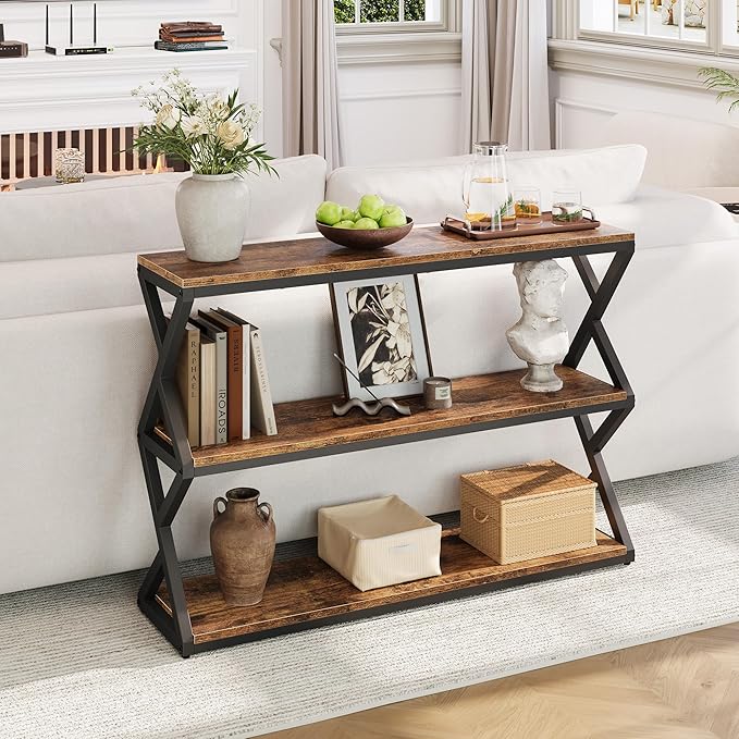47.2 Inch Rustic Console Table, Industrial Entryway Table - Image 6