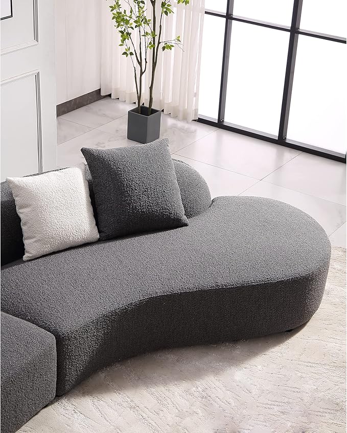 Acanva Luxury Modern Style Living Room Upholstery Curved Sofa - Image 6