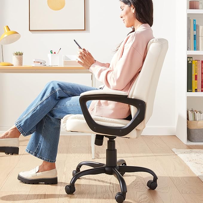 Amazon Basics Classic Puresoft PU Padded Mid-Back Height Adjustable Office - Image 2