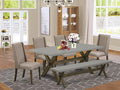 East West Furniture X797FL716-6 6 Piece Dining Table Set Contains a Rectangle by EastWestFurniture