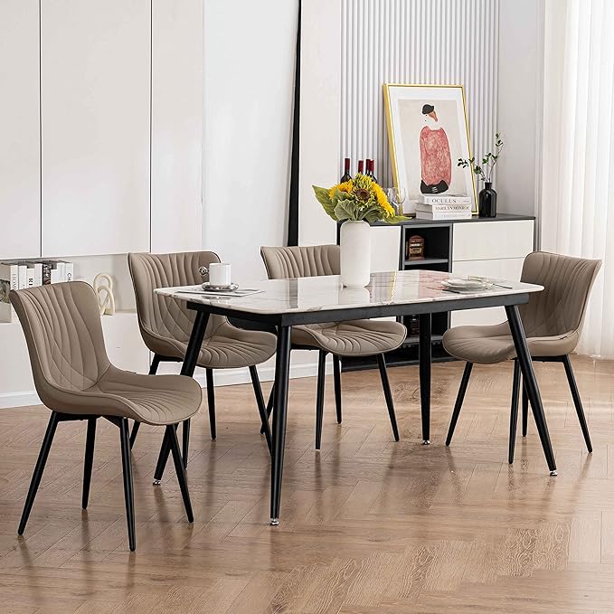 YOUTASTE Dining Chairs Set of 2 Upholstered Mid Century Modern Kitchen Dining - Image 8