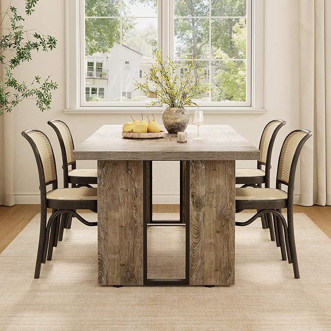 LITTLE TREE 71-Inch Dining Table, Rectangular Wooden Kitchen Table - Image 4