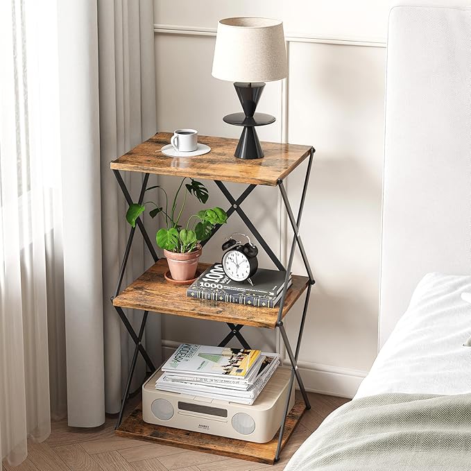 3-Tier End Table Small Side Table Tall Bedside Night Stand - Image 6