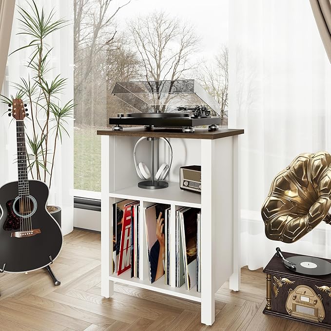 LIDYUK Record Player Stand, Vinyl Record Storage Table End Table - Image 7