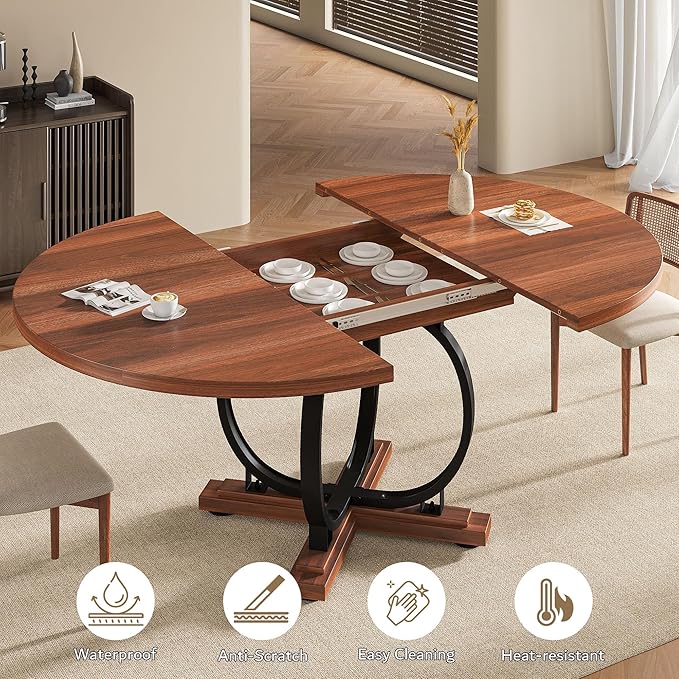 59" Round Extendable Dining Table - Image 7