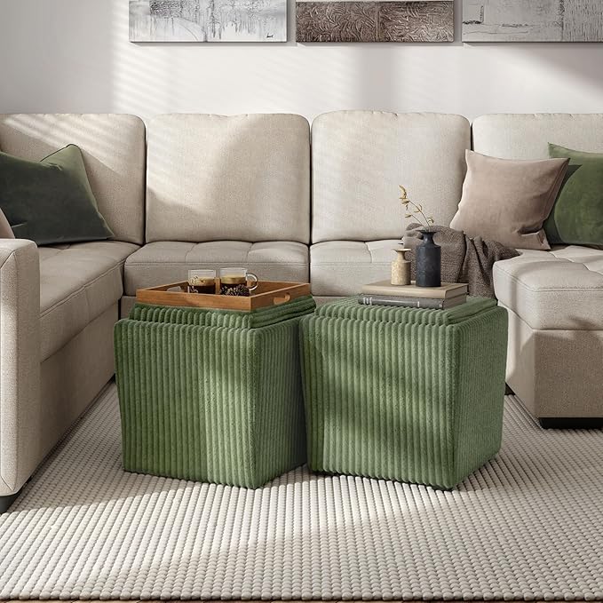 Furniture of America Lennox Modern Chenille 17-inch Square Storage Ottoman - Image 6