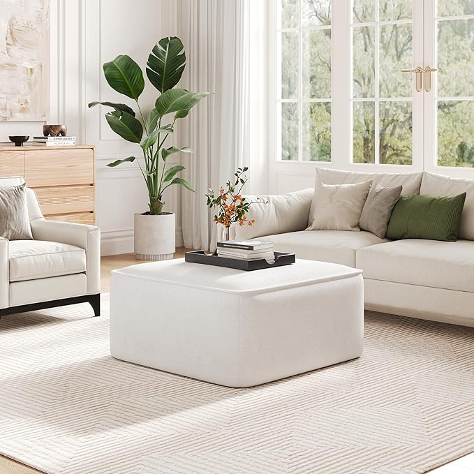 Christopher Knight Home Isa Velvet Ottoman Footstool, Square Pouf Poufee - Image 5