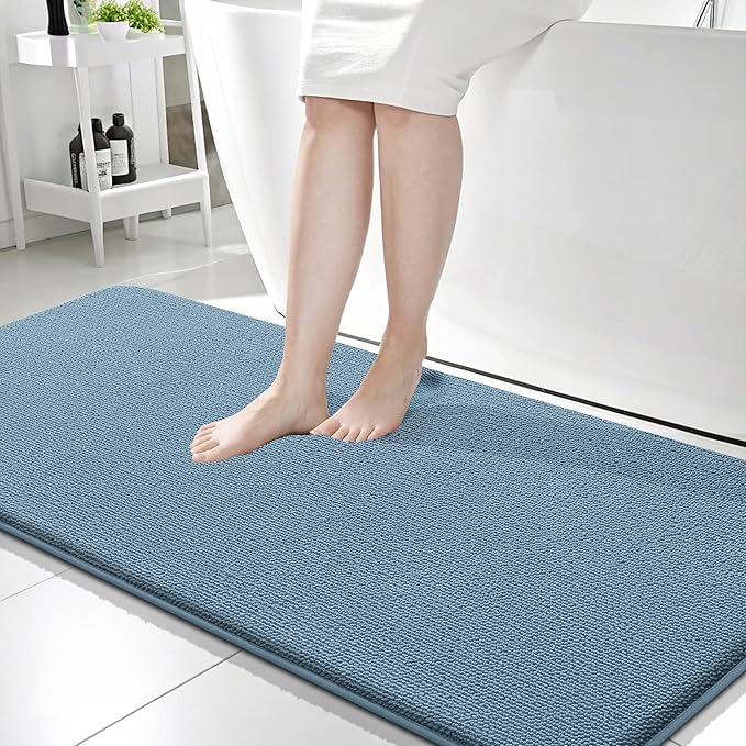 OLANLY Thick Memory Foam Bath Mat Rug 59x24, Extra Soft Absorbent Bathroom Rug by OLANLY
