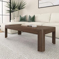 Plank+Beam Modern Rounded Coffee Table, 54 Inch, Solid Wood Contemporary Center by PlankBeam