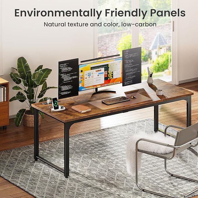 Huuger 63 x 24 inch Desk with Power Outlets & USB-C, Deeper & Thicker Desktop - Image 7