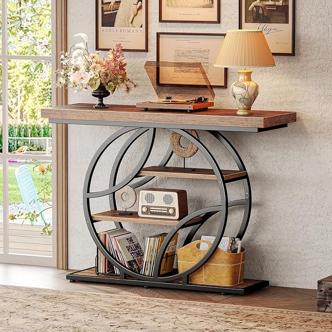 Huuger 41.3 Inch Entryway Table, Industrial Console Sofa Table - Image 9