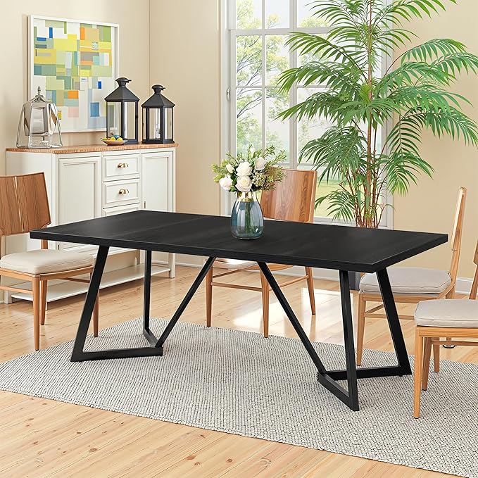71" Dining Table for 6-8, Farmhouse Dinner Table by LynginsCreativeLife