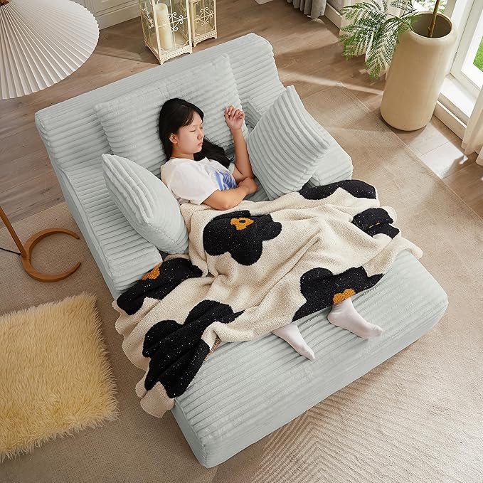 Oversized Chaise Daybed Lounge Sleeper Chair Sofa Full Foam Cloud Chaise Sofabed by Unknown