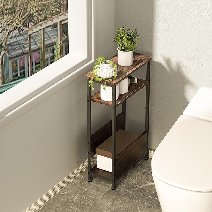 7.1" Narrow Side Table for Small Spaces, 3 Tier Small End Table - Image 7