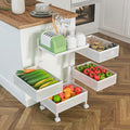 Fruit Basket for Kitchen No Assembly, Rolling Rotating Storage cart, Bathroom by xinyourui