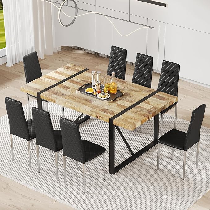 JT Modern Minimalist Dining Chair Fireproof Leather Sprayed Metal Pipe Diamond - Image 7