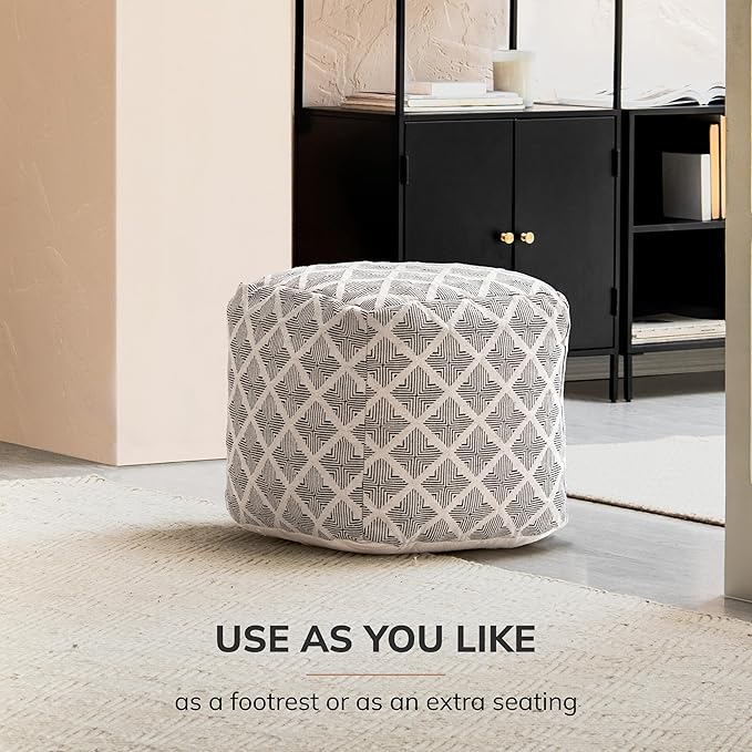 Anji Mountain 100% Handmade & Handcrafted Comfortable Home Décor Pouf Ottoman - Image 6