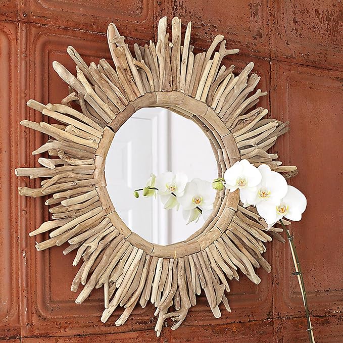 Creative Co-Op Driftwood Sunburst Mirror by CreativeCo-Op