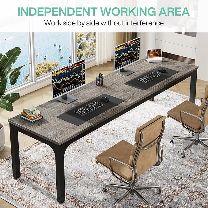 Tribesigns 78.7 Inches Extra Long Computer Desk 2 Person Desk, Double Long Desk - Image 6
