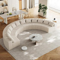 KEIKI Corduroy Curved Sectional Sofa, 6 Seater Symmetrical Modular Semi by Unknown