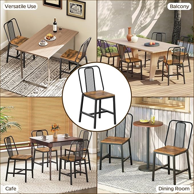 Dining Chairs Set of 2, Wooden Kitchen Chairs, Farmhouse Dining Chairs - Image 9