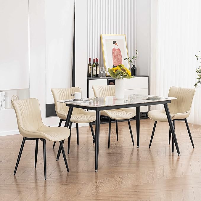 YOUTASTE Dining Chairs Set of 2 Upholstered Mid Century Modern Kitchen Dining - Image 3