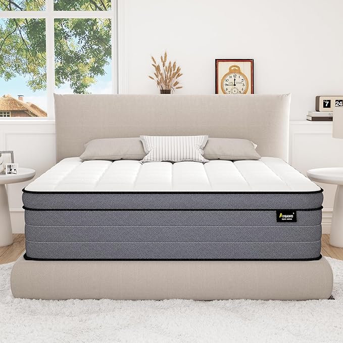 Queen Mattress 12 Inch, Hybrid Mattress Queen Size in a Box, Pressure Relief - Image 2