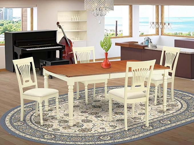 East West Furniture DOPL5-WHI-C 5 Piece Dinette Set - Image 2