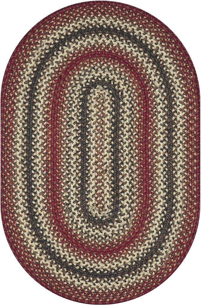 Homespice Chester Rustic Braided Rug 6x9' Oval in Red - Image 9