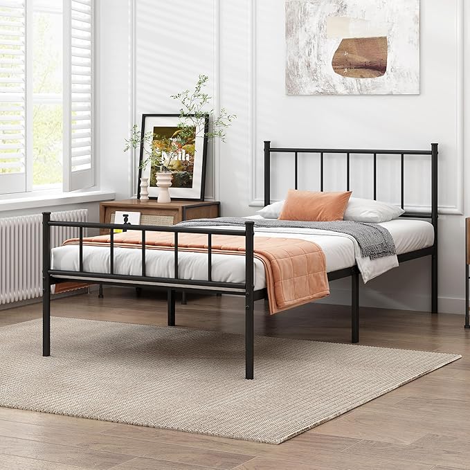 Twin Bed Frame-Classic Metal Platform Bed Frame, Mattress Foundation - Image 4