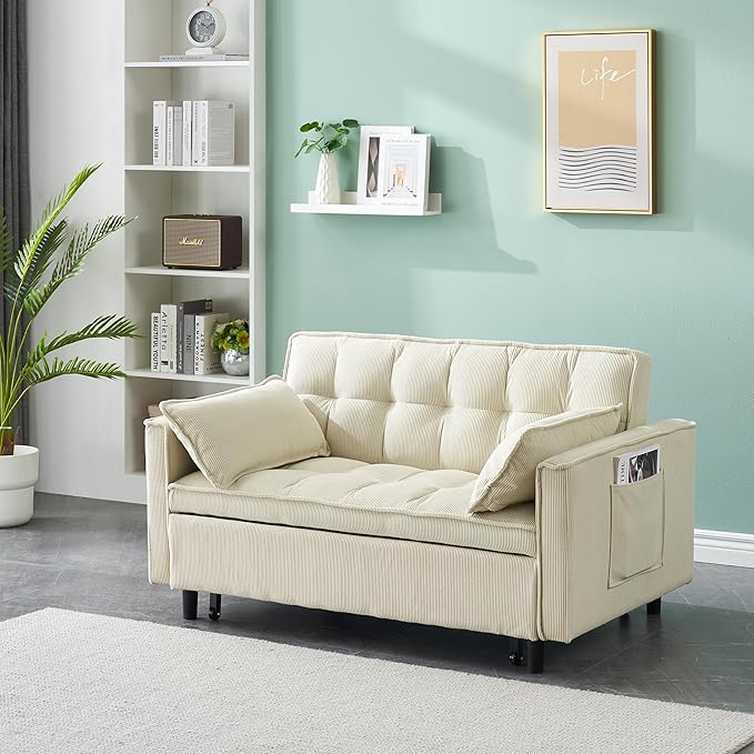 Ball & Cast Convertible Sofa Bed, Pull Out Loveseat Sleeper Sofa, Convertible - Image 3