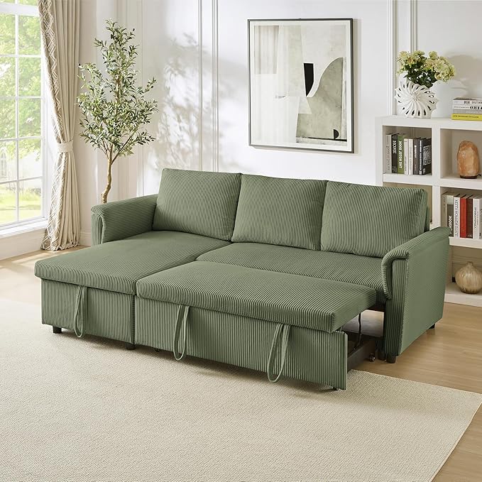 Ball & Cast Reversible Sectional Sofa Couch, L-Shape Sleeper Sofa Bed - Image 3